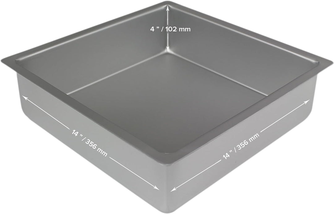 PME Quadratische Backform aus eloxiertem Aluminium, 356 x 356 x 102 mm, 35 x 35 x 10 cm, 35 x 35 x 1