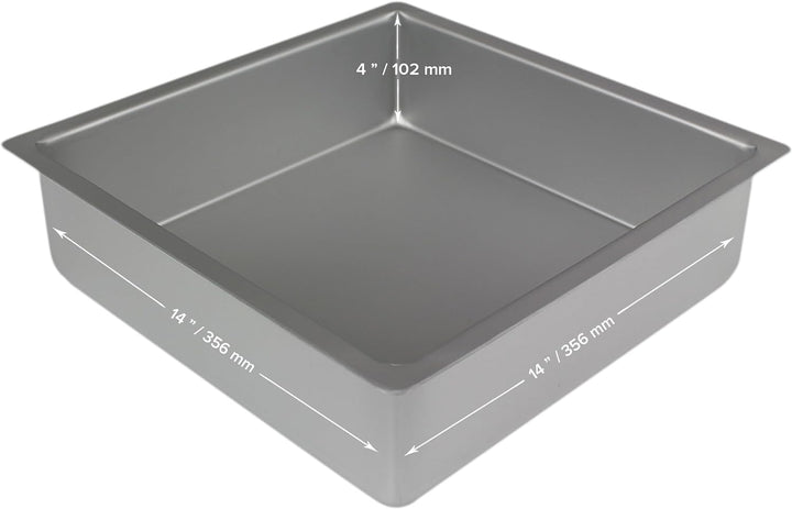 PME Quadratische Backform aus eloxiertem Aluminium, 356 x 356 x 102 mm, 35 x 35 x 10 cm, 35 x 35 x 1