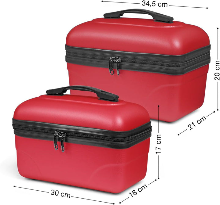 Kinston Set aus 2 grossen Kosmetiktaschen – Hartschalen-Vanity Case – Kosmetiktasche, Hartschale mit