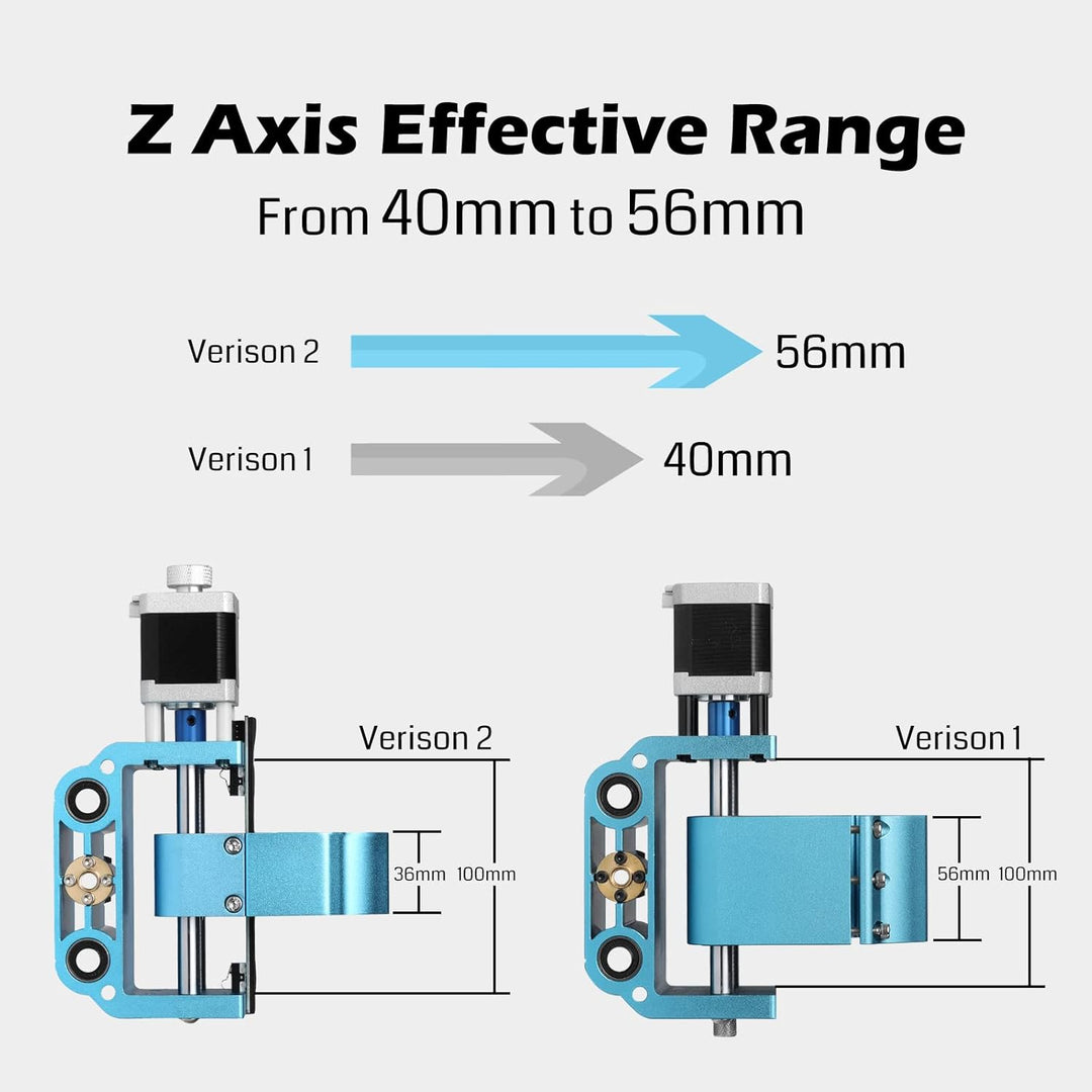 Genmitsu Aluminium Z-Achse V2, mit Spindelmotorhalterung für 775er oder 300-500W Spindel, 43mm &amp; 52m
