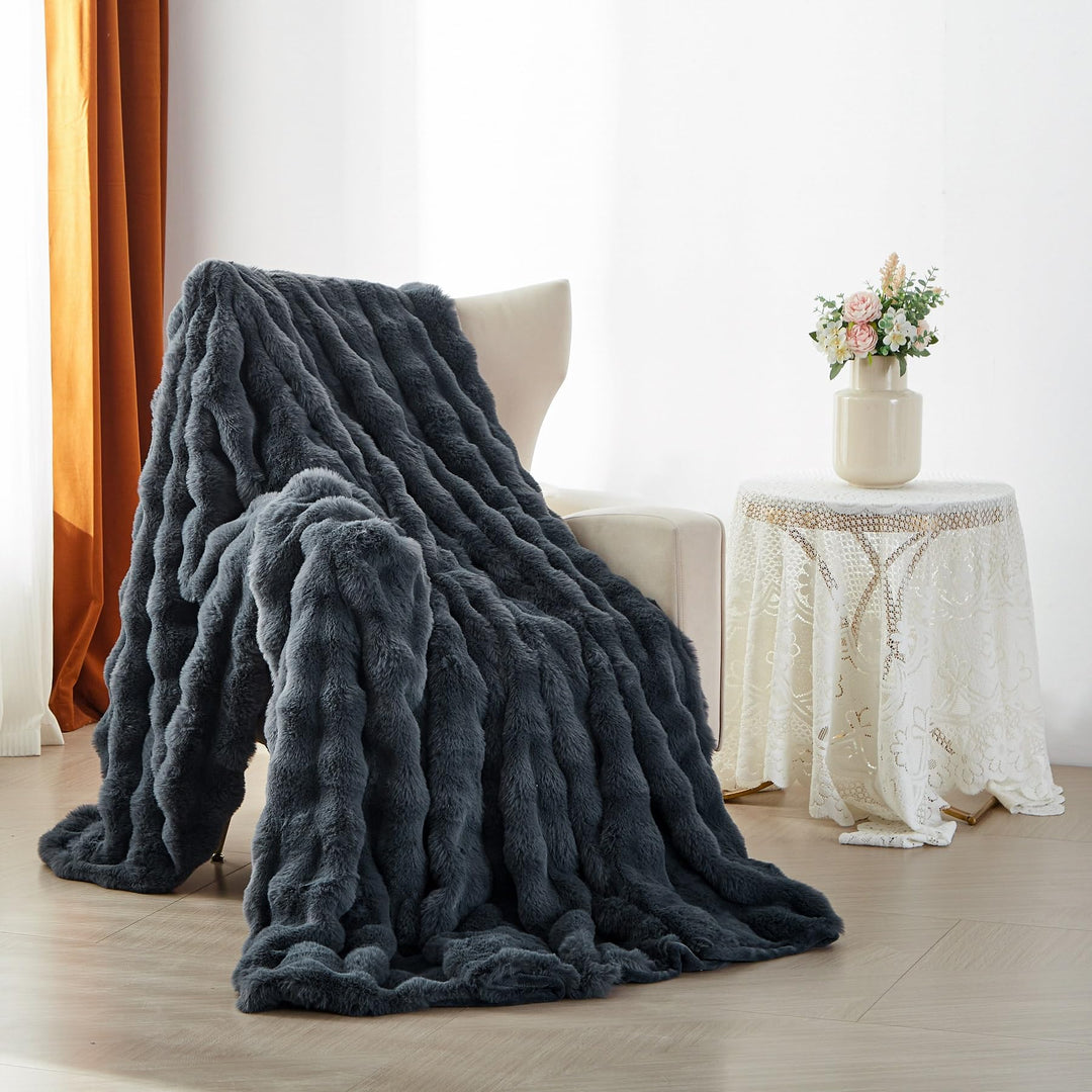 Plüsch Kuscheldecke Flauschig Winter Warm Grau Plüsch Langhaar Kuscheldecke 150x200 Super Weich Gesc