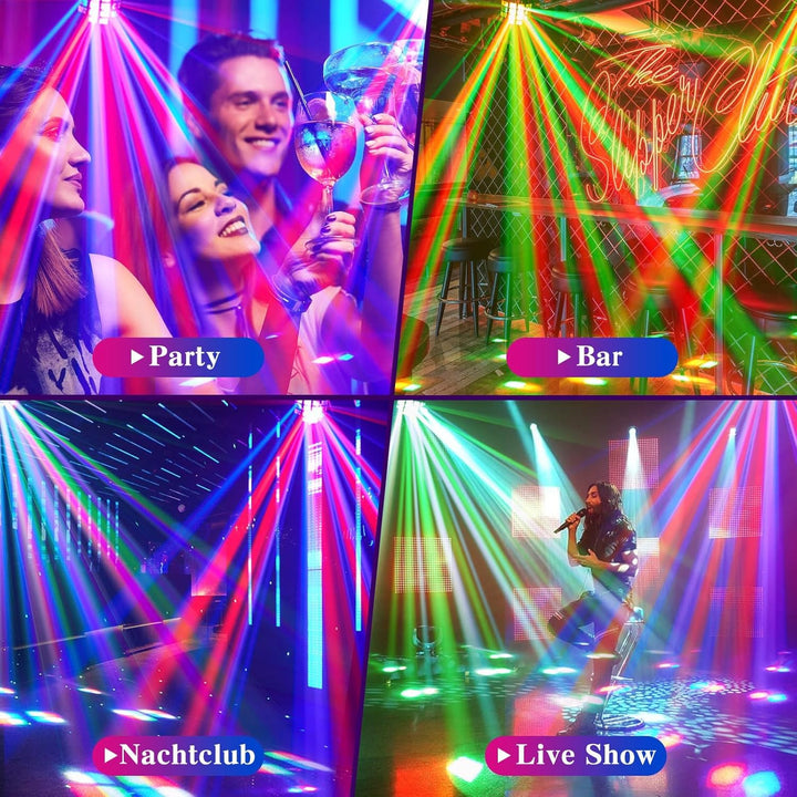 LED Bühnenbeleuchtung Partylicht, DMX512 2 in 1 RGB Disco Licht, Discolicht Party Lichter Musikgeste