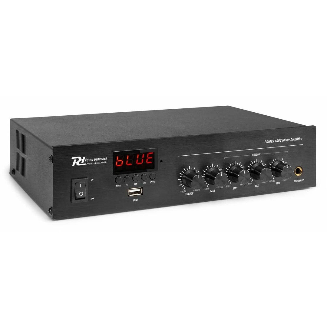 Power Dynamics PDM25-100 Volt Verstärker mit Bluetooth und Radiofunktion 25 Watt, 100V Radio-Verstär