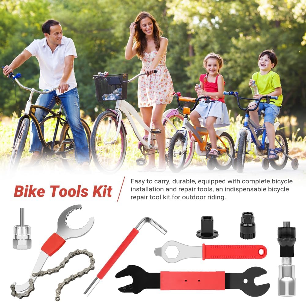 HUTHUHNHN Fahrrad-Werkzeug-Kit, einschliesslich Fahrrad Kurbel Removal Tool, 3-in-1 Fahrrad Kassette