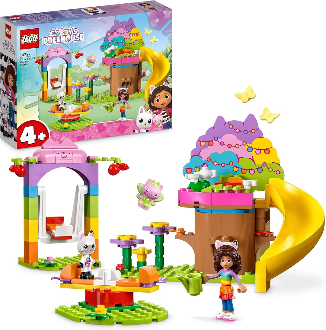 LEGO Gabby's Dollhouse Kitty Fees Gartenparty Puppenhaus Spielzeug Set mit Gabby, Pandi und Kitty Fe