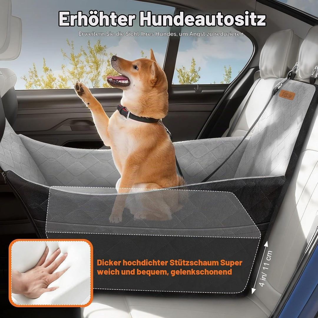 Erhöhter Hundesitz fürs Auto, Hunde Autositz für kleine &amp; mittlere Hunde bis 16 kg, Abnehmbar &amp; Wasc