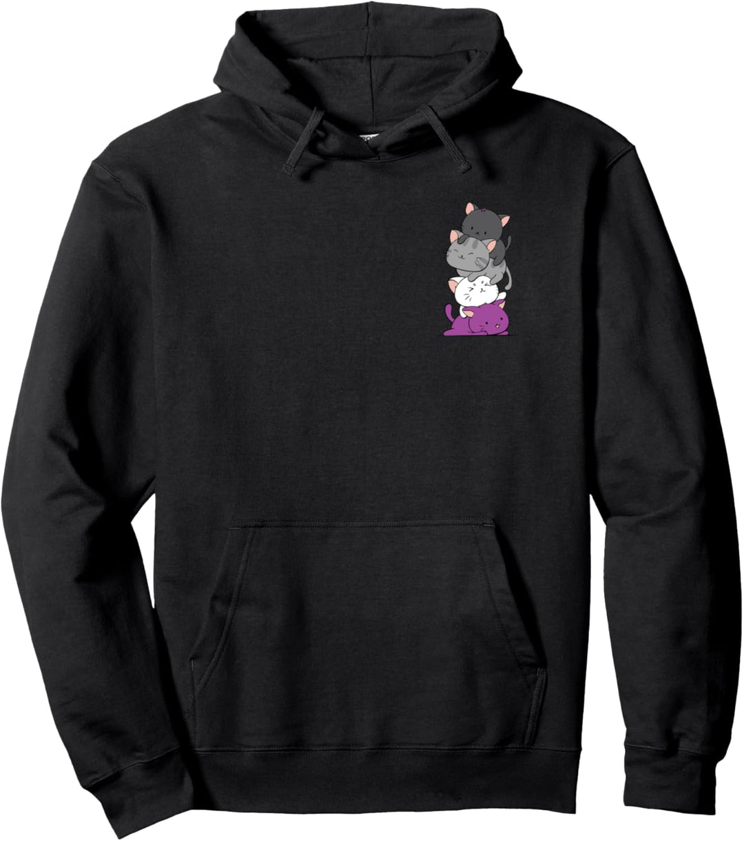 Asexueller Stolz Kawaii Cat Stapel Anime Pullover Hoodie