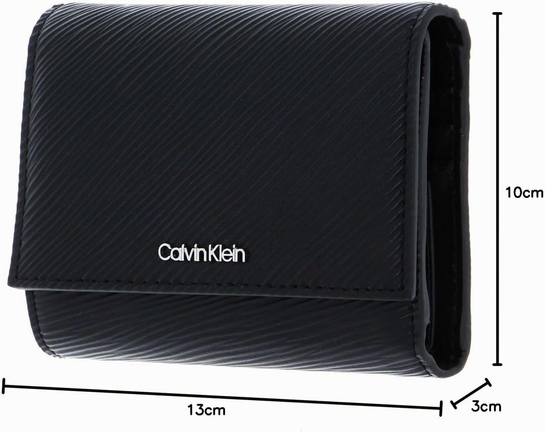 Calvin Klein Damen Elevated Trifold Md Saffiano Geldbörsen, Ck Schwarz