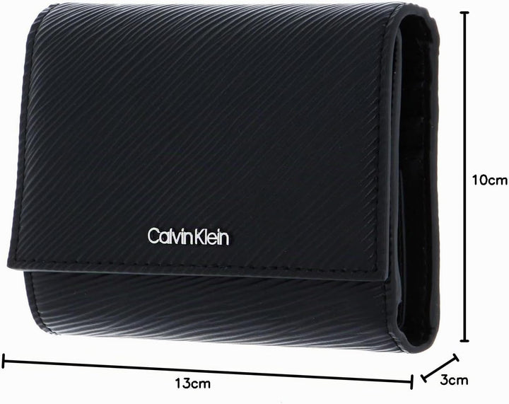 Calvin Klein Damen Elevated Trifold Md Saffiano Geldbörsen, Ck Schwarz