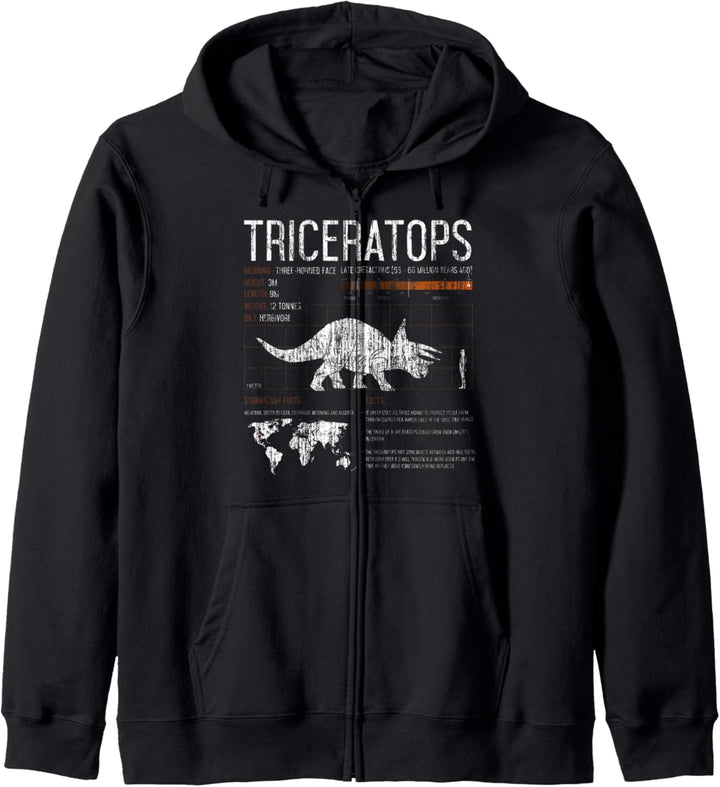 Triceratops Dinosaurier-T-Shirt mit lustigen Fakten – Wissenschaft für Herren und Kinder Kapuzenjack