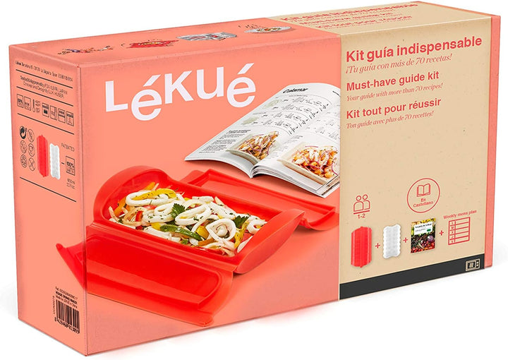 Lékué Dampfbox-Set 1,2 Personen + spanisches Rezeptbuch, 1,2 Personen