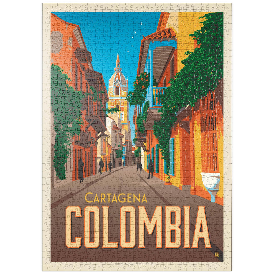Kolumbien: Cartagena, Vintage Poster - Premium 1000 Teile Puzzle - MyPuzzle Sonderkollektion von And