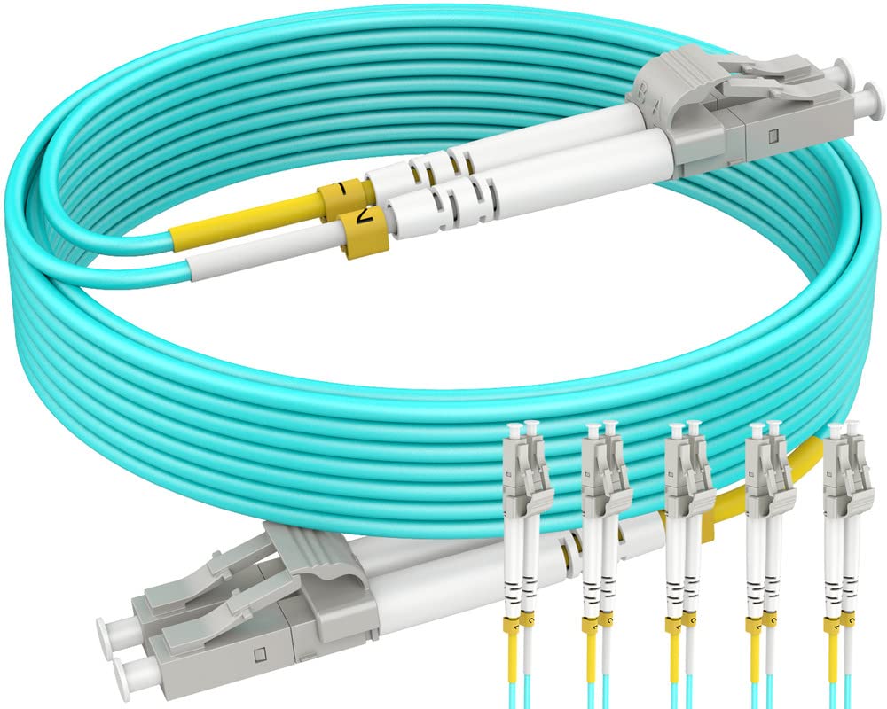 RamboCables 0,5m (5Pack) LWL Patchkabel LC LC Multimode OM3 LC auf LC LWL Glasfaser-Kabel - Duplex L