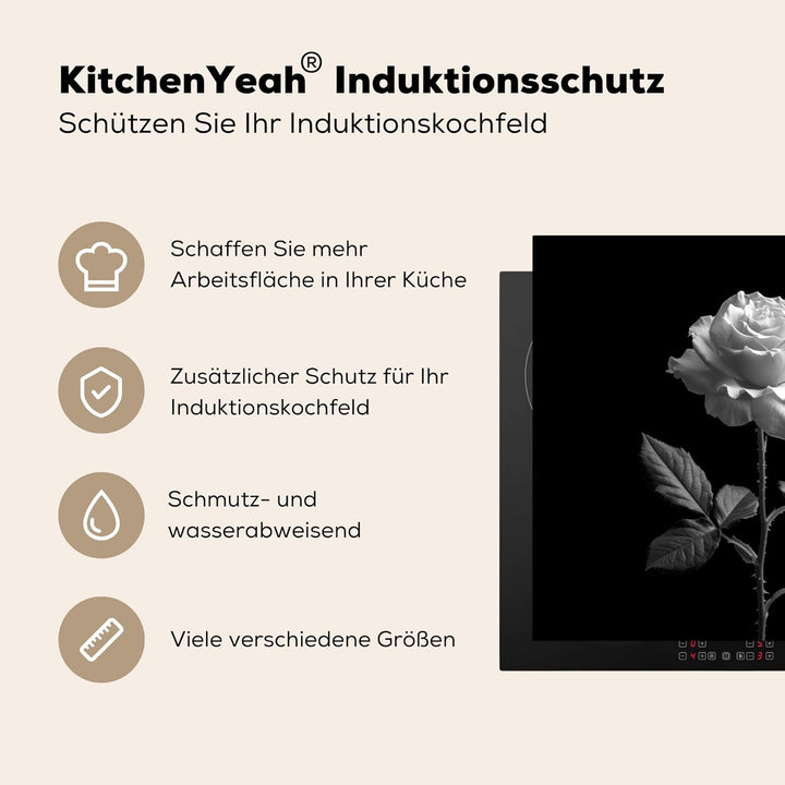 KitchenYeah© Herdabdeckplatte Einteilig Küche Herdabdeckung Induktionsfeld Ceranfeld Herdabdeckplatt