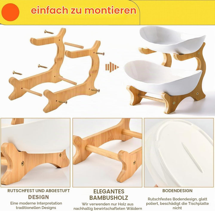 Obst Etagere Keramik Obstschale mit 2 Etagen Keramik Obstteller 2 Ebenen ObstEtagere Obstschale Etag