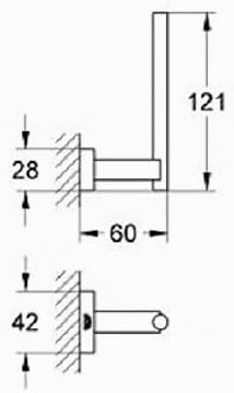 GROHE Essentials Cube - Reservepapierhalter (verdeckte Befestigung, Material: Metall, langlebig), ch