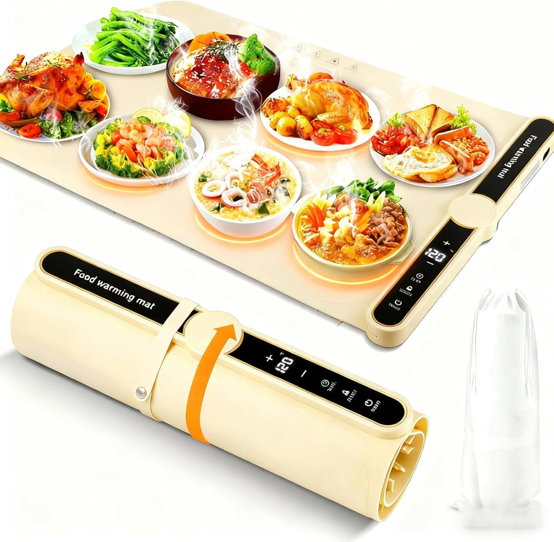 Warmhalteplatte Elektrisch,Speisenwärmer Ganzflächige Erwärmung,8s Schnellheizung, 9-stufig einstell