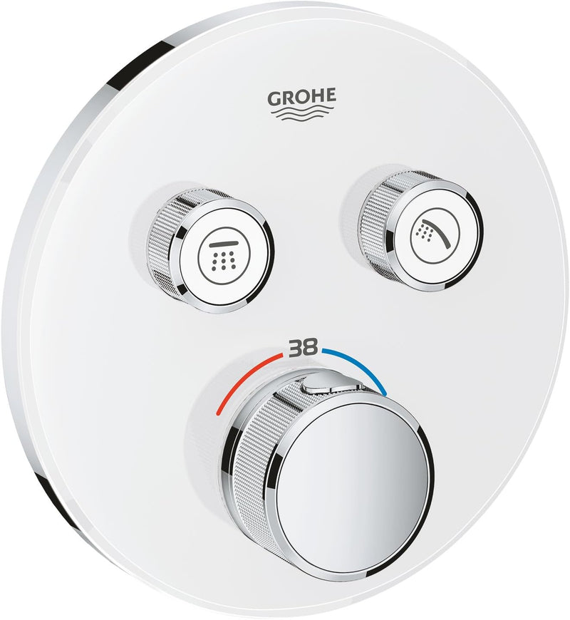 GROHE Grohtherm SmartControl | Brause- & Duschsystem - Thermostat mit 2 Absperrventilen | moon white