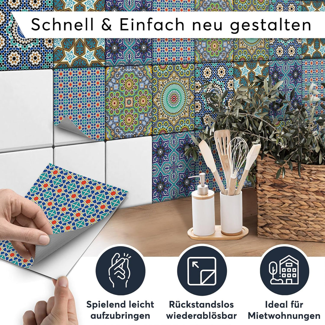 CREATISTO Klebefliesen Stickerfliesen Fliesenfolie - Klebefolie Aufkleber für Fliesen I Klebefliesen