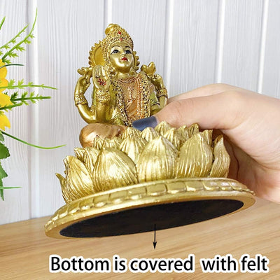 Hindu-Göttin Laxmi Lotus-Skulptur - Indischer Gott Lord Lakshmi Puja Statue - Indien Murti Idol Figu