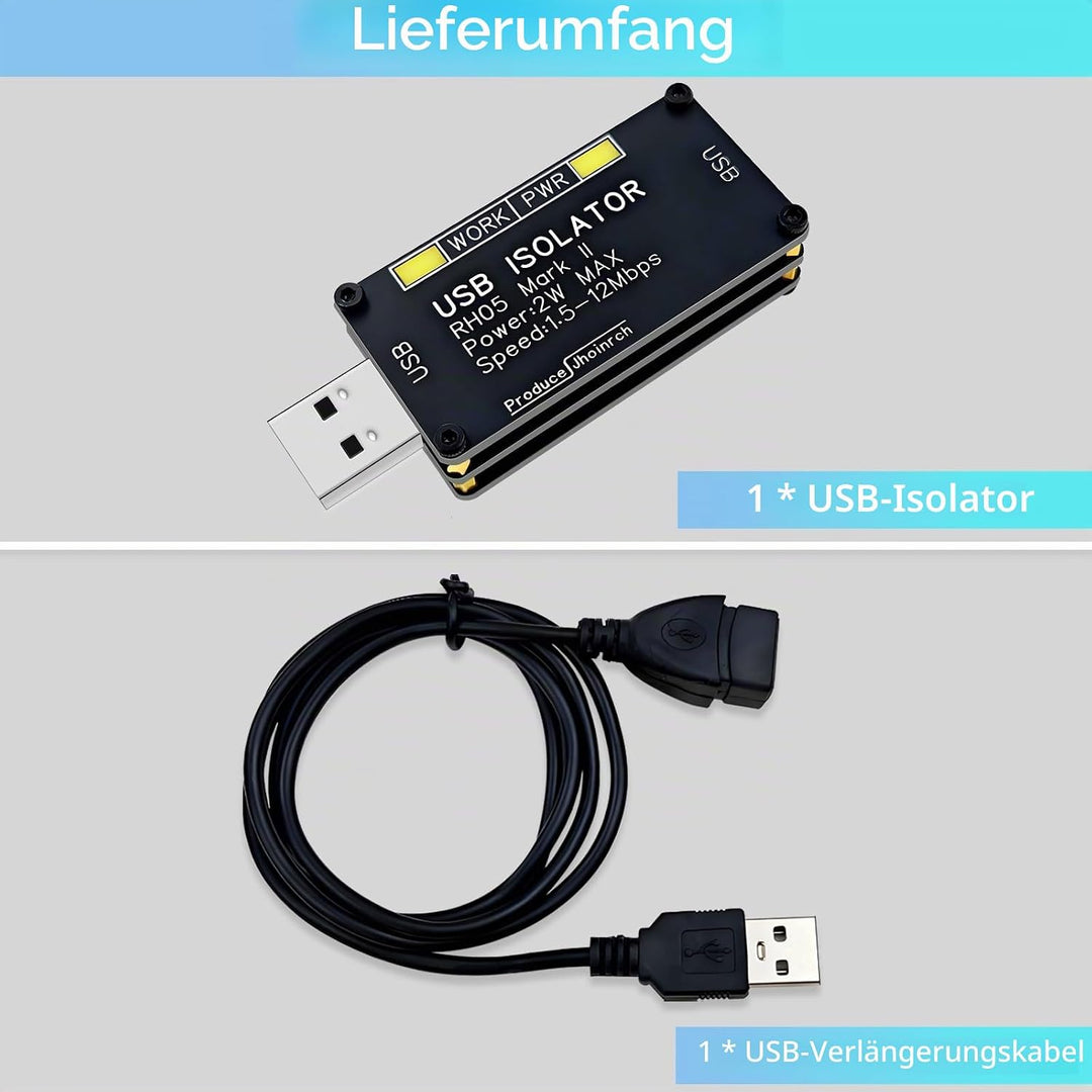USB-Isolator, USB-Ground-Loop-Isolator, mit ADUM3160-Chip, 2W 5V geregelte Stromversorgung, unterstü