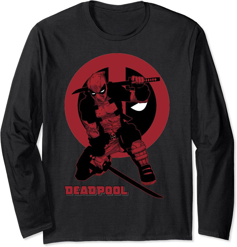 Marvel Deadpool Samurai Style Portrait Langarmshirt