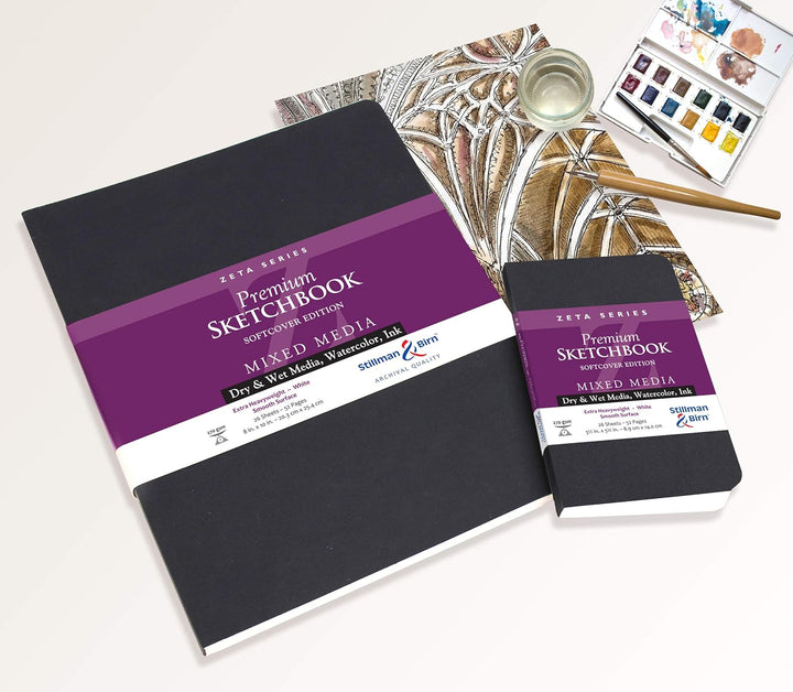 Stillman & Birn Zeta Serie Softcover Skizzenbuch 8,9 x 14 cm, 270 g/m² (extra schwer), weisses Papie