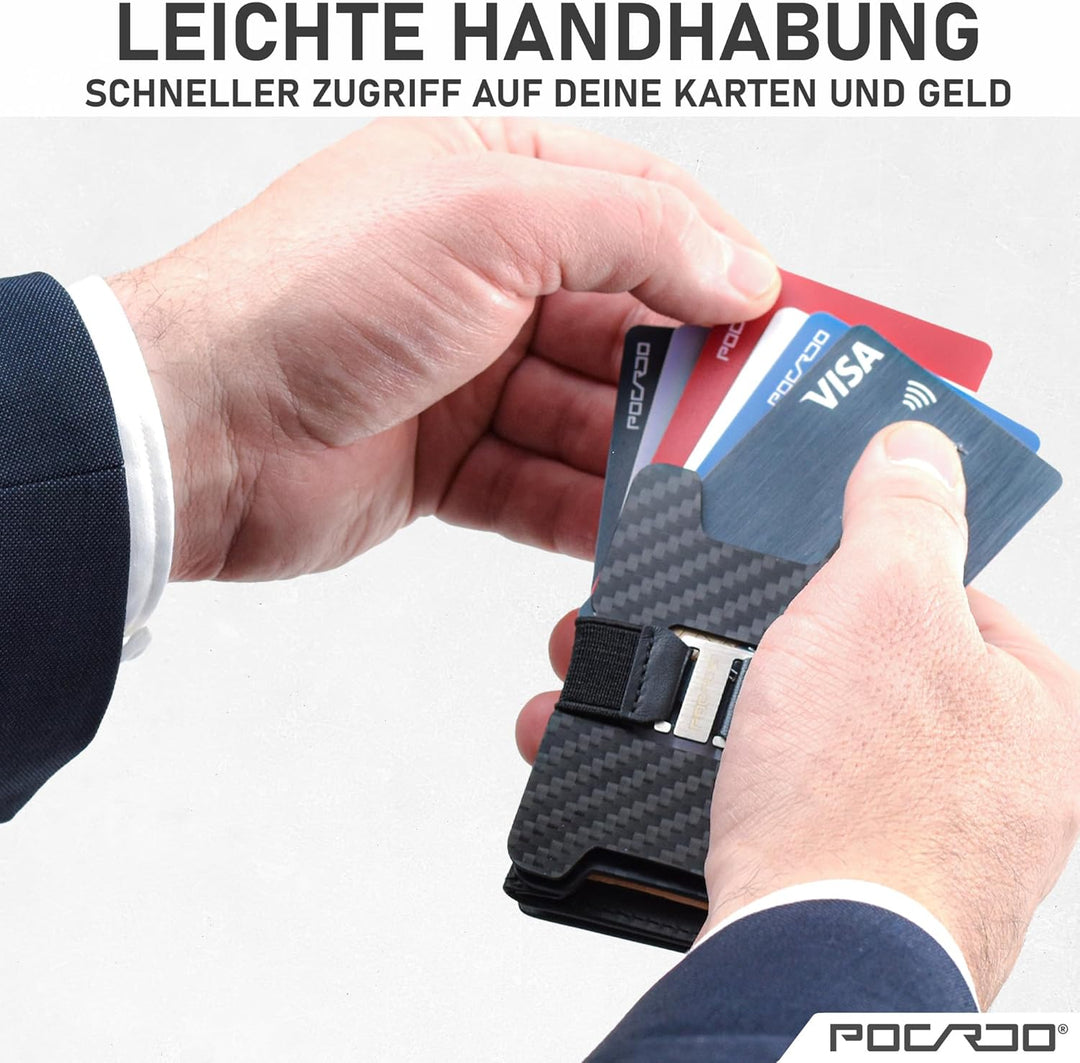 POCARDO Slim Wallet | Kleine Geldbörse mit Geldscheinfach, Münzfach, Kartenfach und RFID-Schutz | He