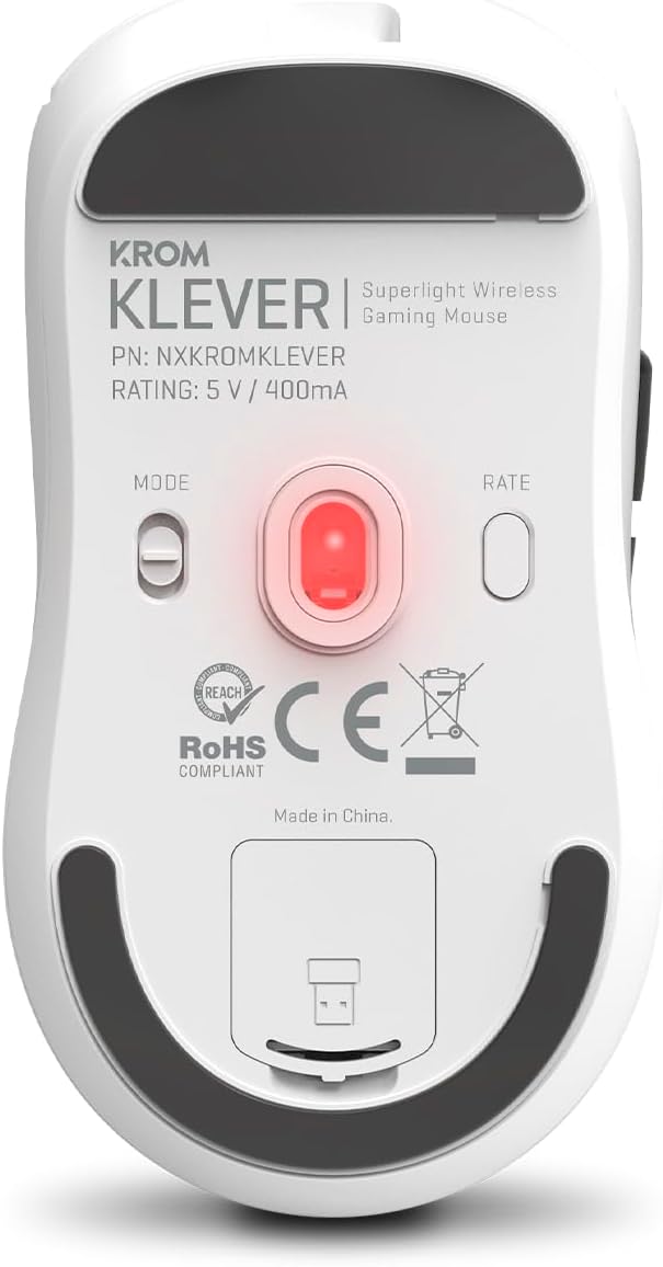 KROM Klever, Kabellose Gaming-Maus, Superleicht 55 g, Pixart PMW3325 Optischer Sensor bis 10.000 DPI