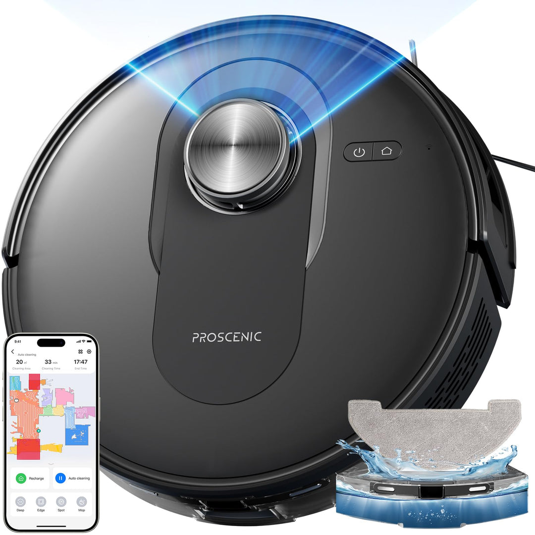 Proscenic Q8 Saugroboter mit Wischfunktion, 6000Pa 200min Staubsauger Roboter Leistungsstark Laser N