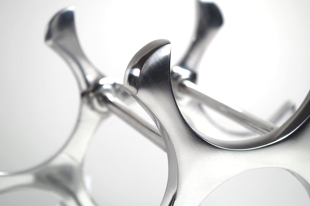 Kobolo Weinregal Flaschenhalter Circle - Metall poliert - Silber - für 6 Flaschen