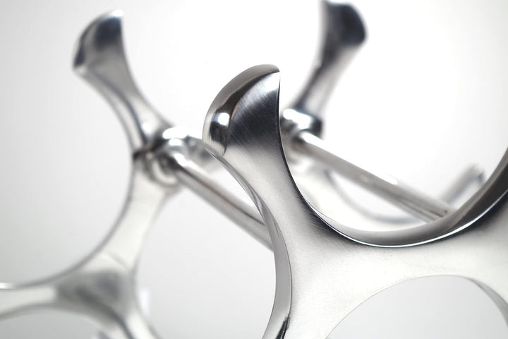 Kobolo Weinregal Flaschenhalter Circle - Metall poliert - Silber - für 6 Flaschen
