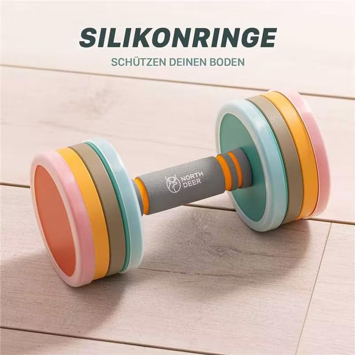 Northdeer 2in1 Set Verstellbar Stahl Kurzhanteln Langhanteln 10kg 2er Set - Ultrakompakte Gewichte 2