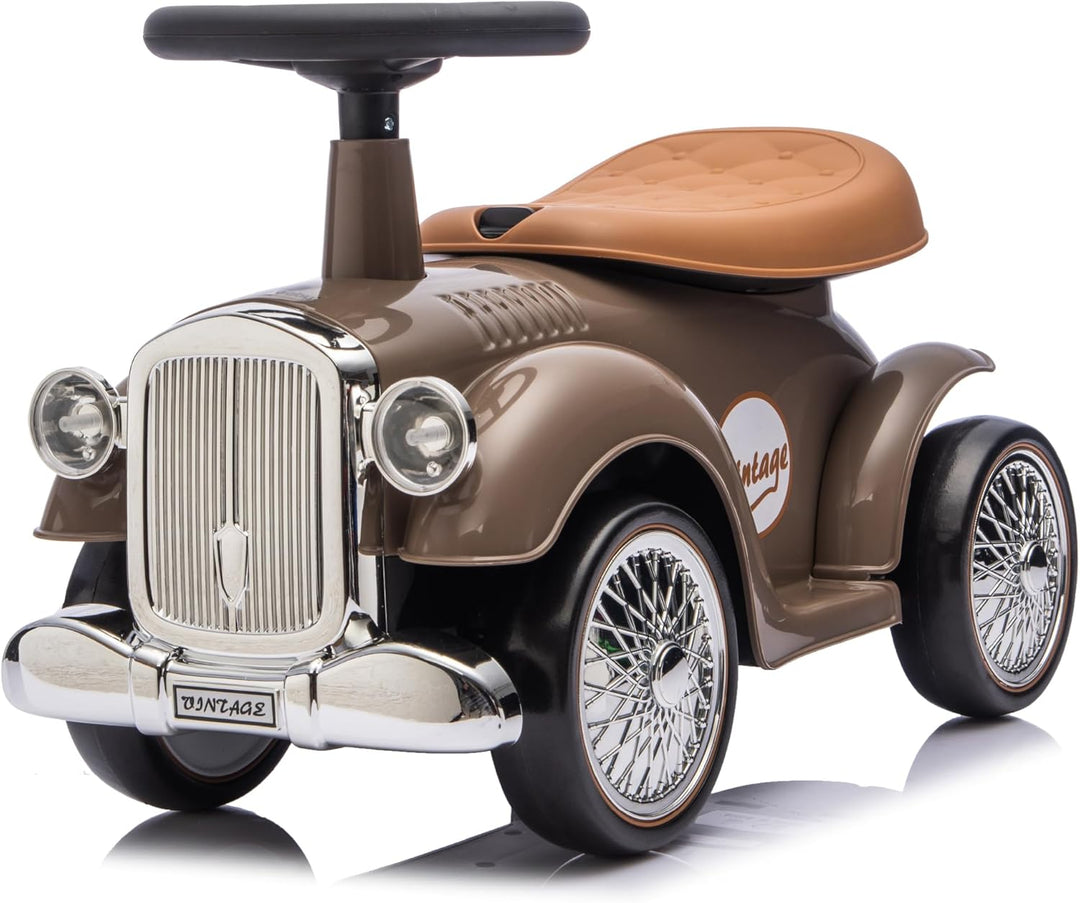 Rutschauto ab 1 Jahr Retro Classic, Rutschauto Indoor, Auto Kinder, Baby Auto, Gehhilfe mit Horn (Br