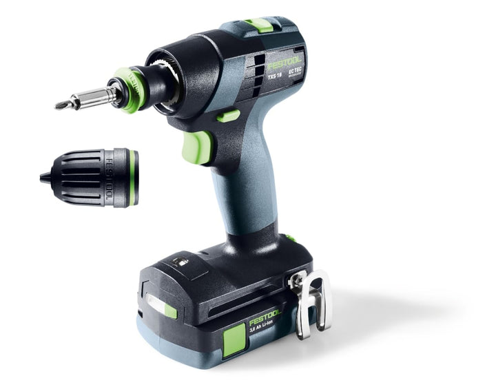 Festool – Akku-Bohrschrauber TXS 18 C 3,0 Plus inkl. Akkupacks BP 18 Li 3,0 C + Schnellladegerät + M