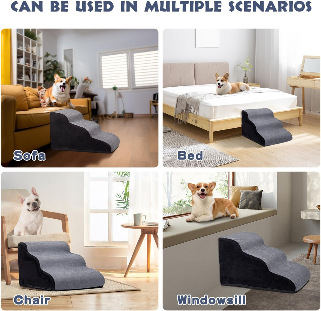 Nobleza Hundetreppe für Kleine Hunde, 3 Stufen Waschbar Hunde treppe, Haustiertreppe für AlterHunde