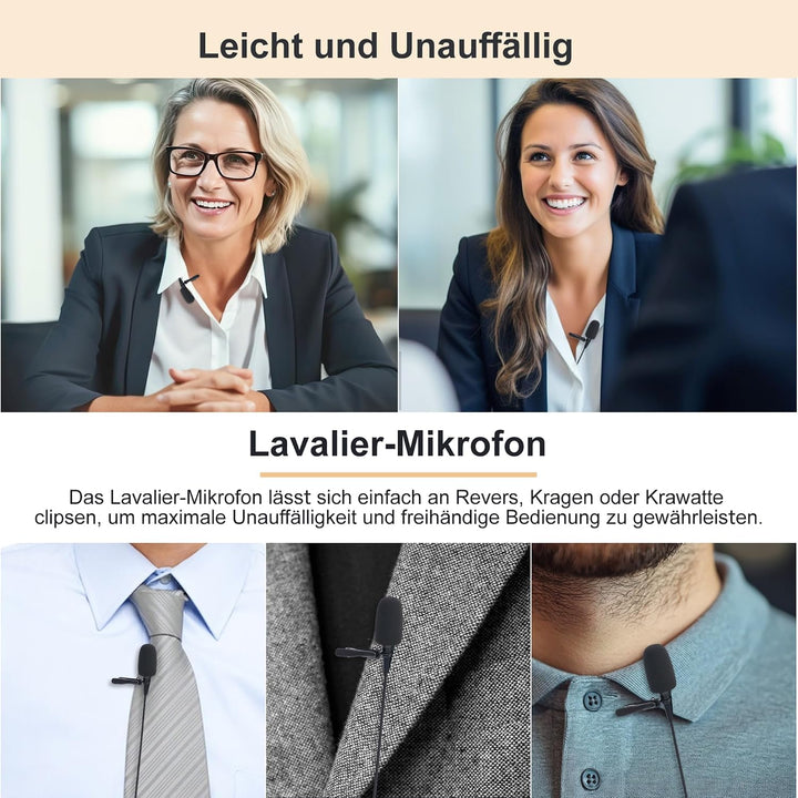 Lavalier-Mikrofon, Nieren-Kondensator Ansteckmikrofon kompatibel mit Sennheiser Wireless Systemen, 3