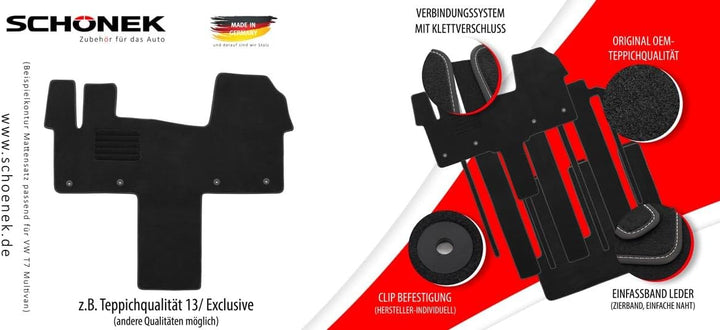 Velours Einstiegsmatten Premium geeignet für VW T7 Multivan