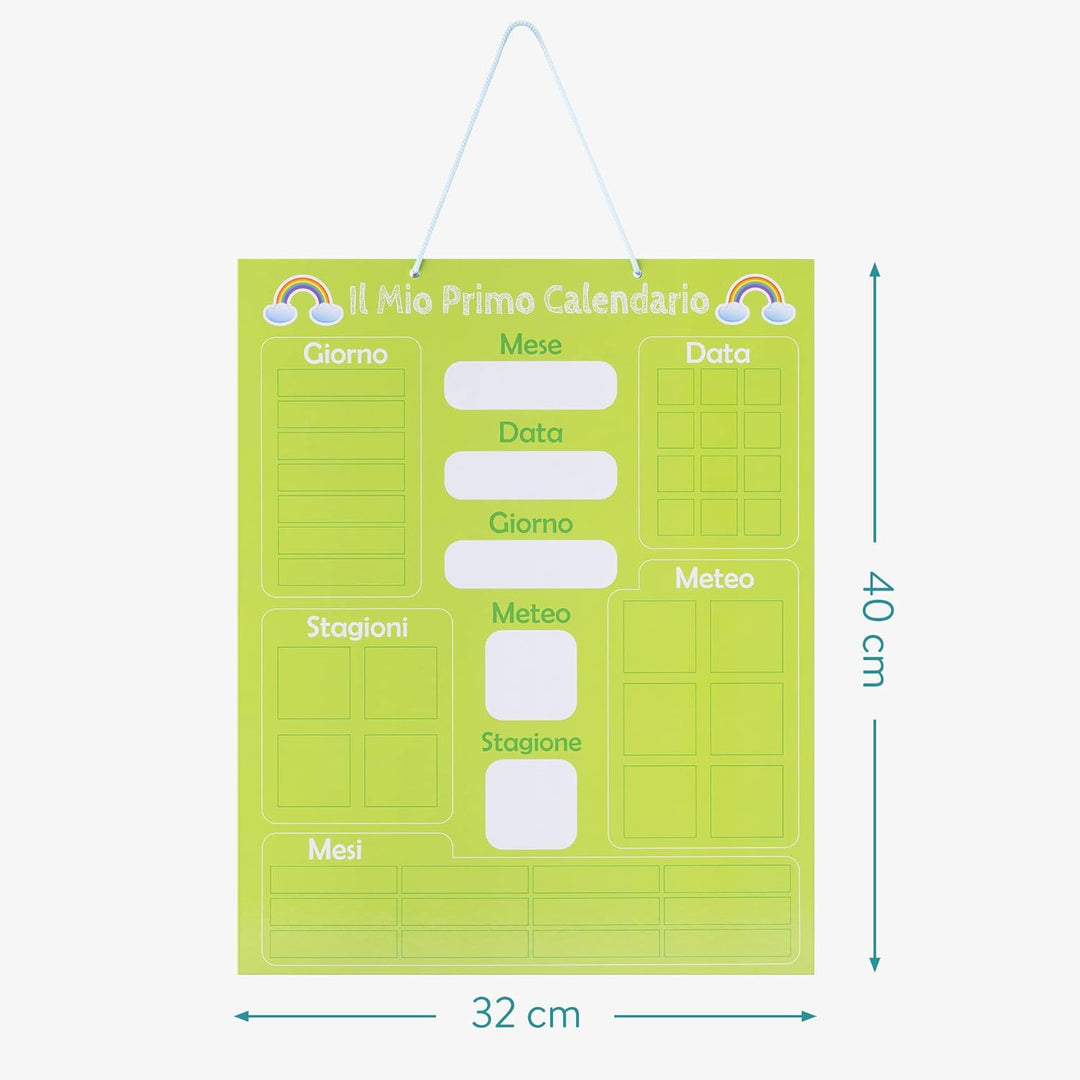 Navaris Kalender Tafel für Kinder - Lerntafel Jahreszeiten Uhr - Magnet Spiel Lernuhr - Kinderkalend