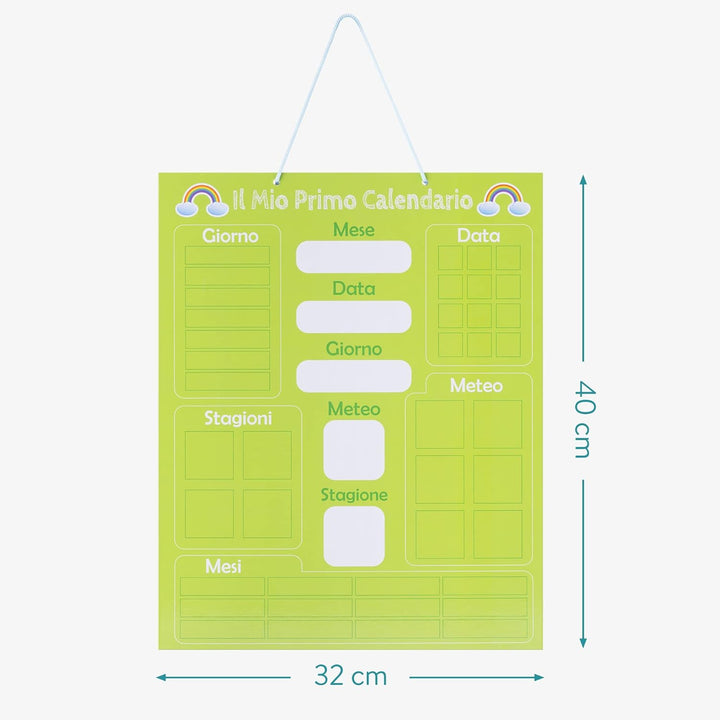 Navaris Kalender Tafel für Kinder - Lerntafel Jahreszeiten Uhr - Magnet Spiel Lernuhr - Kinderkalend