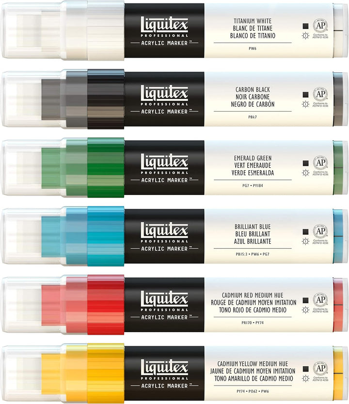 Liquitex 4690001 Professional Paint Acrylfarben Marker, Künstlerpigmente zum Zeichen, Malen auf Papi