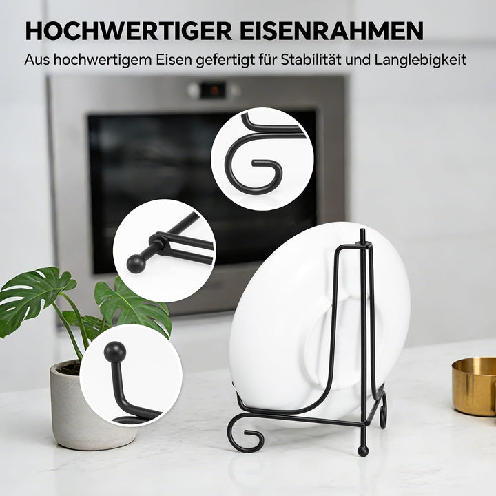 2 Stück Tellerständer Tellerhalter aus Metall - Eisen Staffelei Ständer für grosse Teller, Ölgemälde