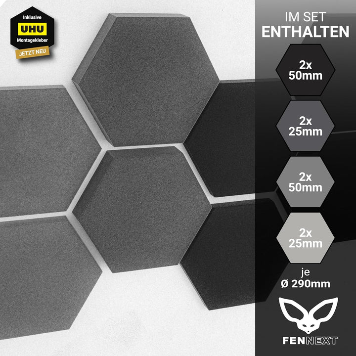 FENNEXT ® Velvet Schallabsorber Wand - Dekorative Hexagon Akustikpaneele für Gaming, YouTube Studio,