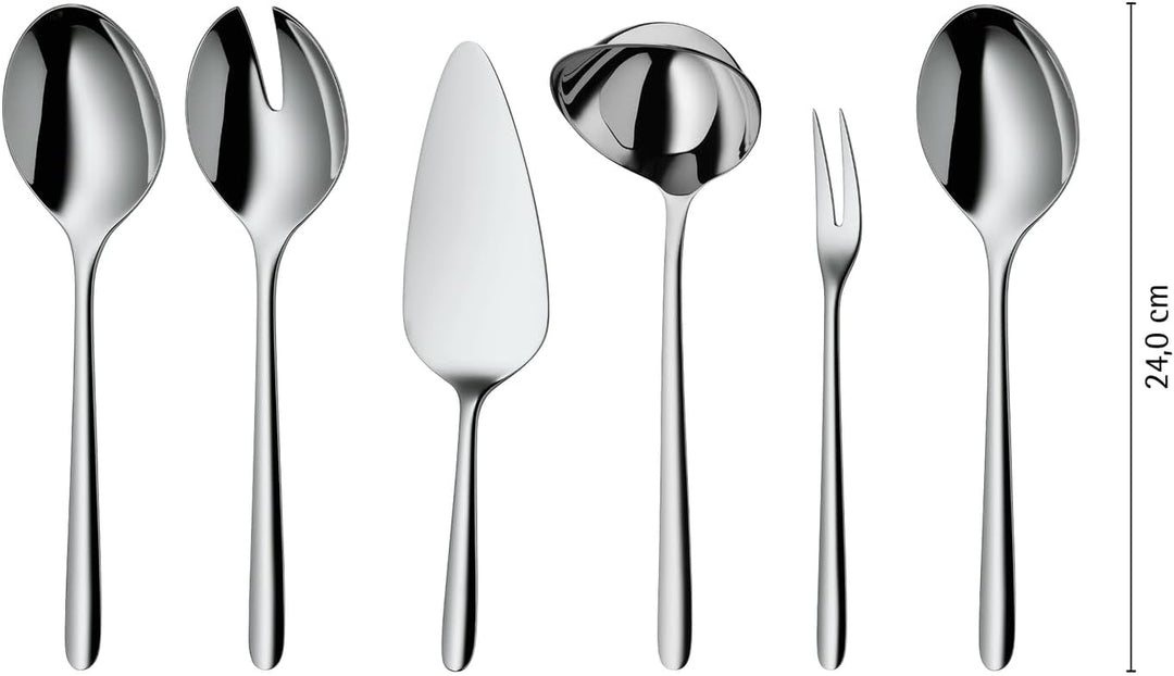 WMF Flame Plus Besteck Set 12 Personen, 66 teilig, 60 Teile mit Servierbesteck, Hohlheftmesser, Crom