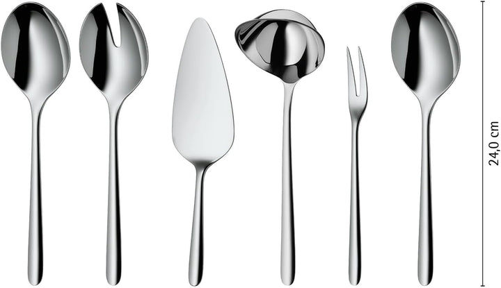 WMF Flame Plus Besteck Set 12 Personen, 66 teilig, 60 Teile mit Servierbesteck, Hohlheftmesser, Crom