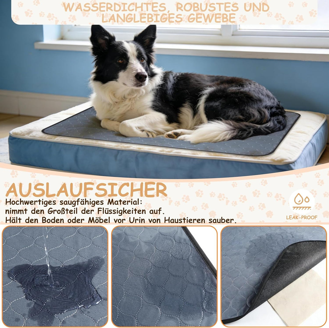 Bunlitent Wiederverwendbare Hundematten 5er Set (91x122 cm) – Waschbare Haustier-Urinunterlage Schne