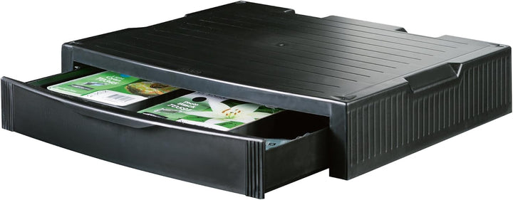 HAN 9250-13, MONITOR STAND, Profi Monitorständer mit 1 Schublade, Stabil, Schick und stapelbar, schw
