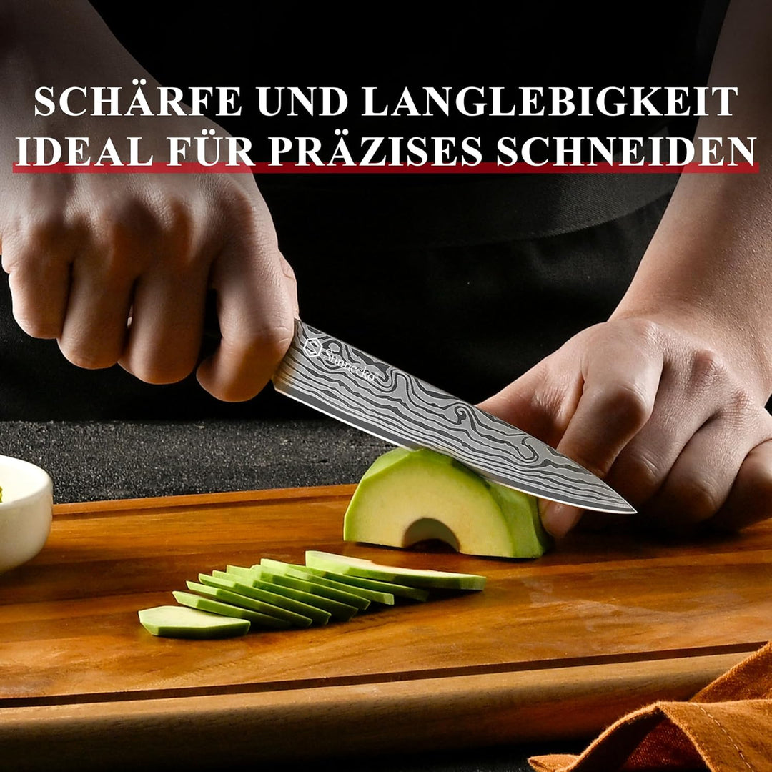 Sunnecko Allzweckmesser 13CM Kochmesser -Multifunktionales Küchenmesser, Scharfes Messer für Profi u