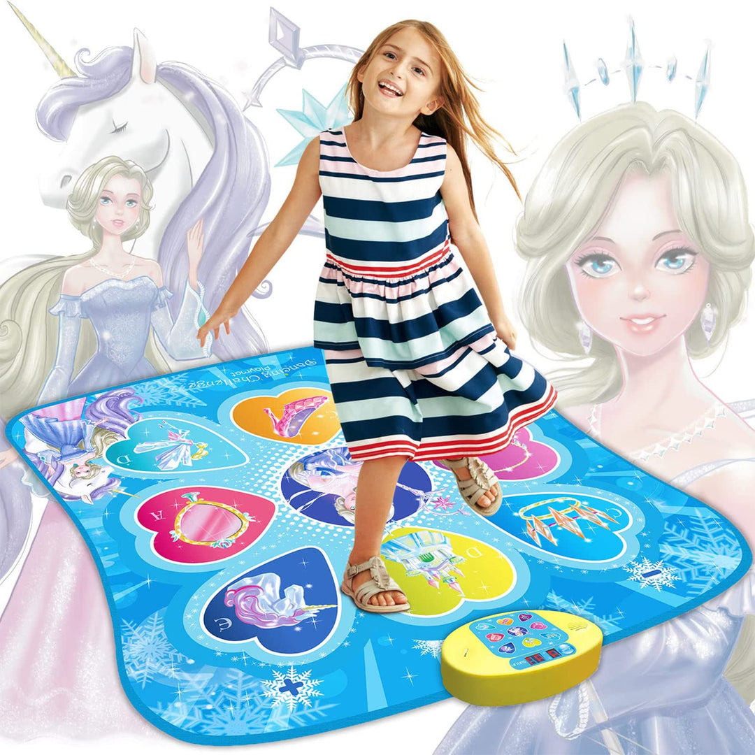 SUNLIN Tanzmatte, Spielzeug Geschenk für Mädchen von 3 4 5 6 Jahren, Frozen Thema mit 7 Spielmodi, 5