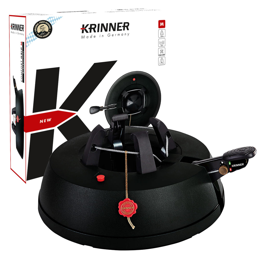 Krinner Christbaumständer Black Edition Comfort Grip M Baumhöhe bis 2,5m Weihnachtsbaumständer Tanne